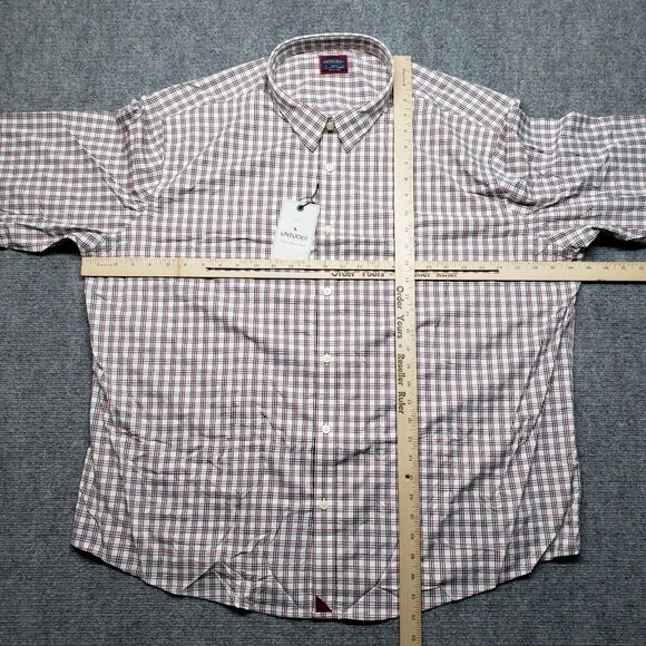 UNTUCKit Rosedale Red Shirt Mens 3XLC Plaid Long Sleeve Button Up Nylon New - Picture 7 of 10